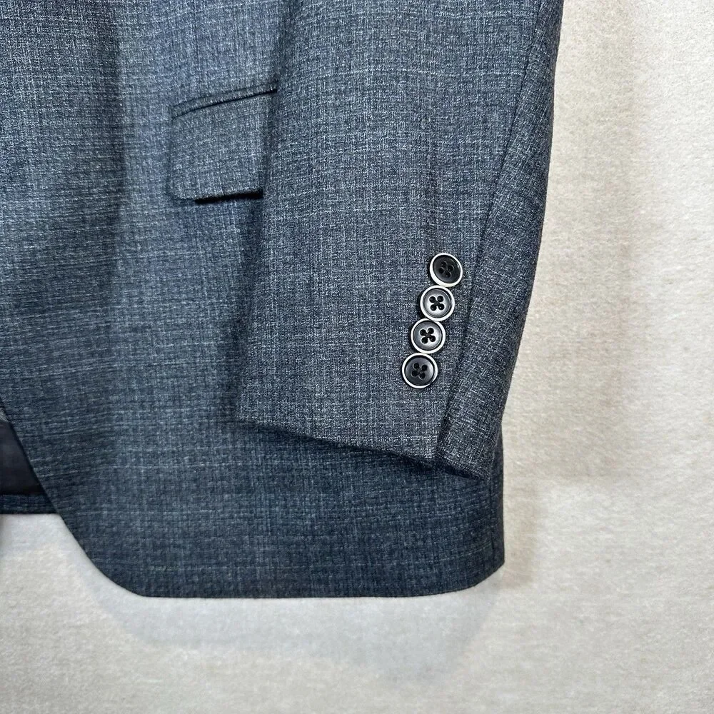 John Varvatos Bleecker Wool Slim Single-Breasted Blazer Dark Grey Men’s Size 42R